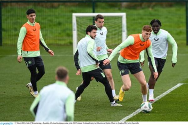  O'Brien during a Republic of Ireland training session at the FAI Natio<em></em>nal Training Centre in Abbotstown, Dublin. Photo by Stephen McCarthy/Sportsfile